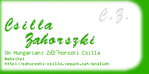 csilla zahorszki business card